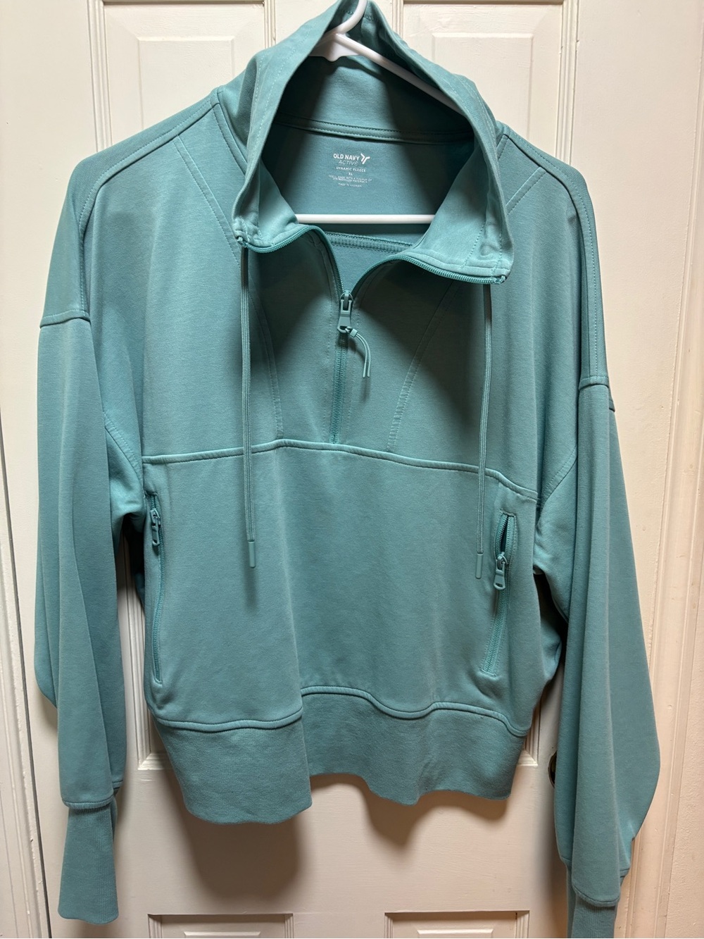 Old Navy Women’s Teal Quarter-Zip Hoodie Pullover